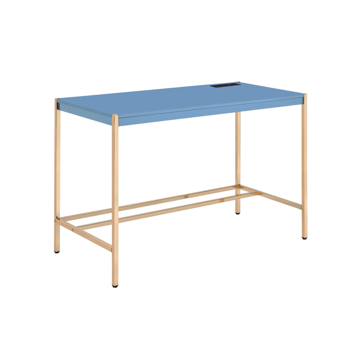 42" Navy Blue and Gold Writing Desk