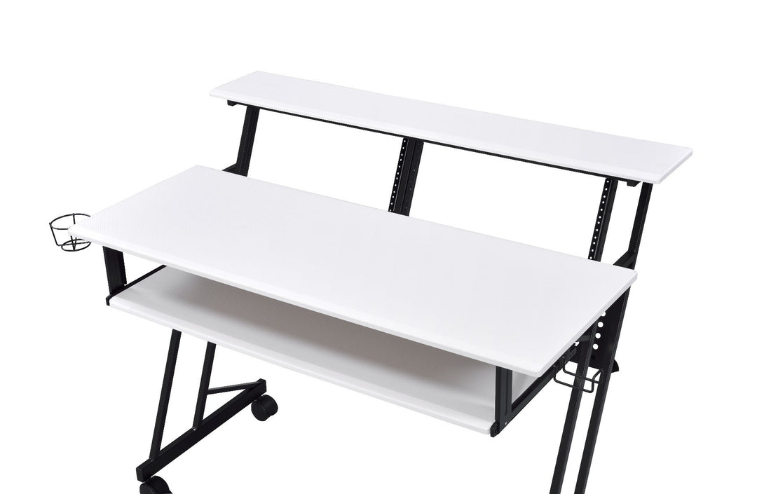 47" White and Black Computer Desk