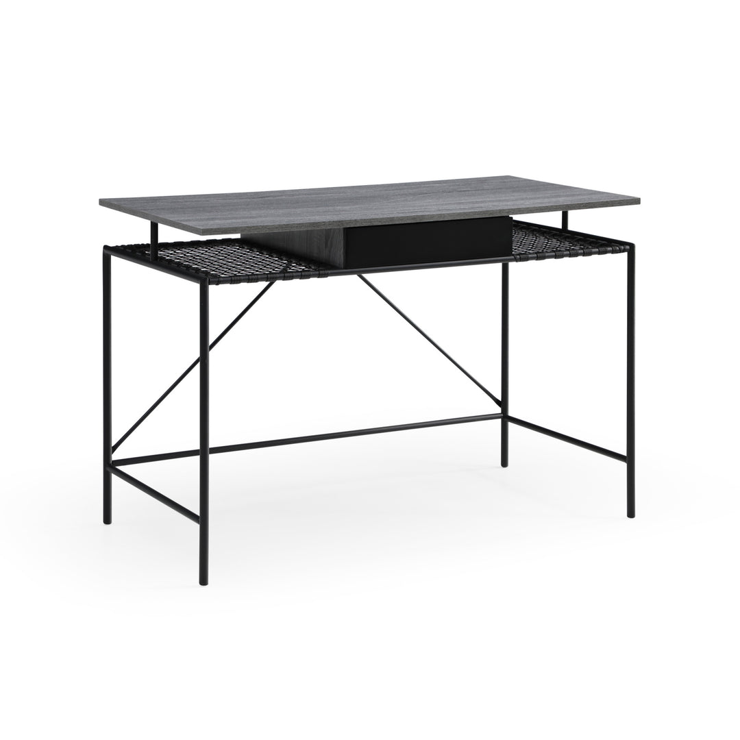 43" Gray and Black Writing Desk