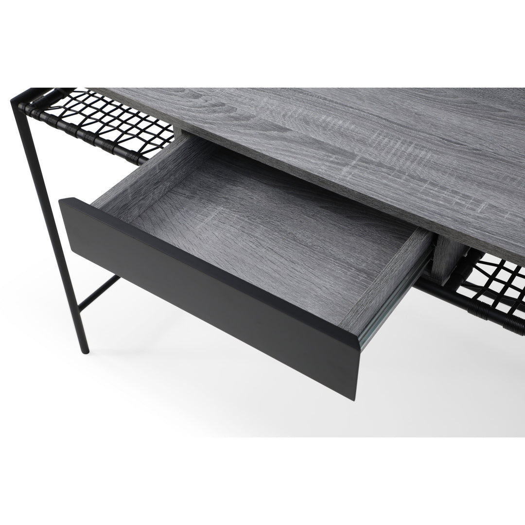 43" Gray and Black Writing Desk