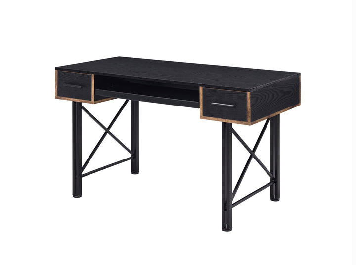 47" Black Computer Desk With Two Drawers