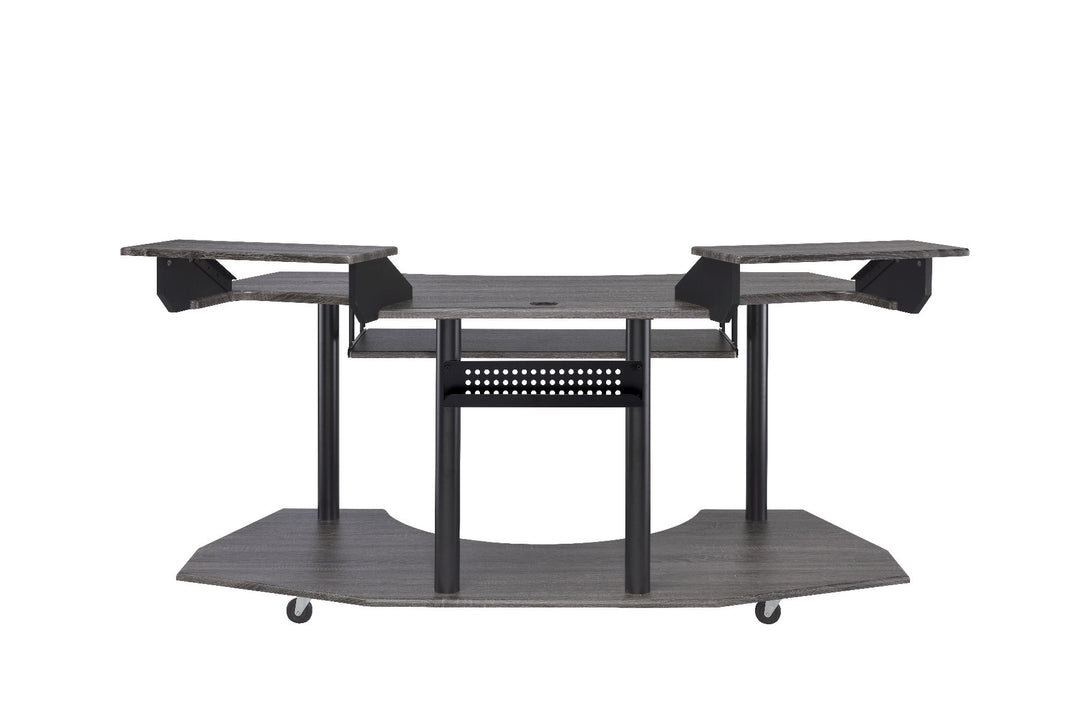 71" Black Unique Computer Desk