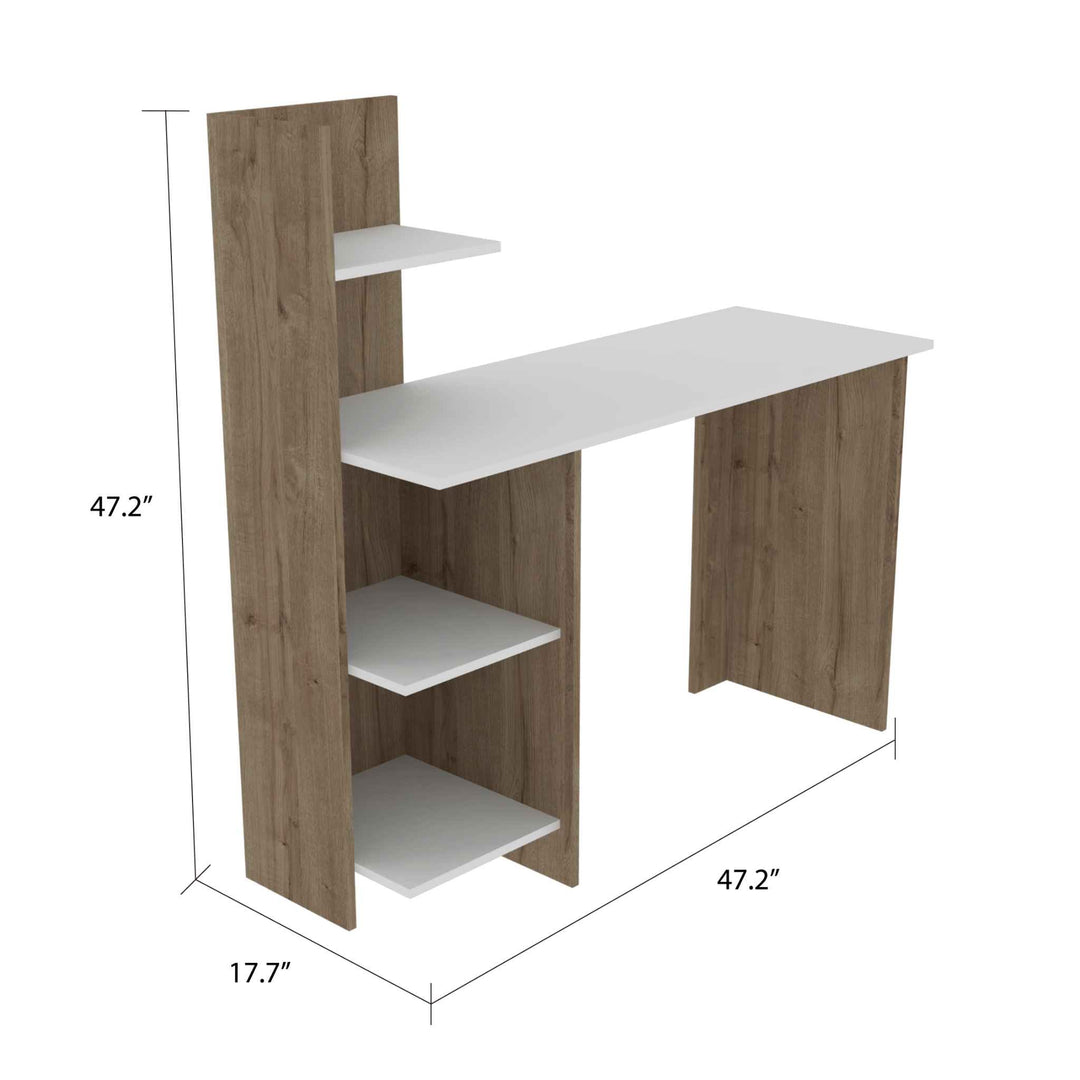 47" White and Brown Computer Desk