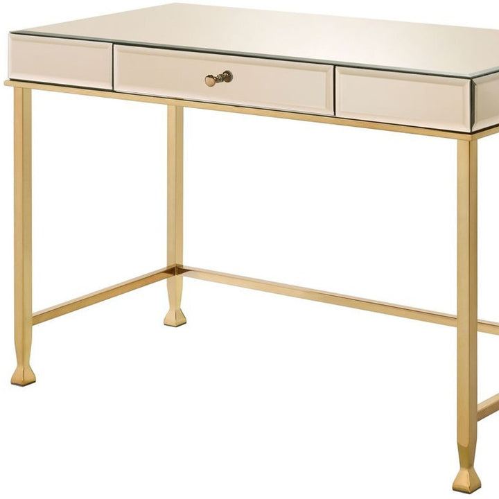 42" Champagne Mirrored Writing Desk