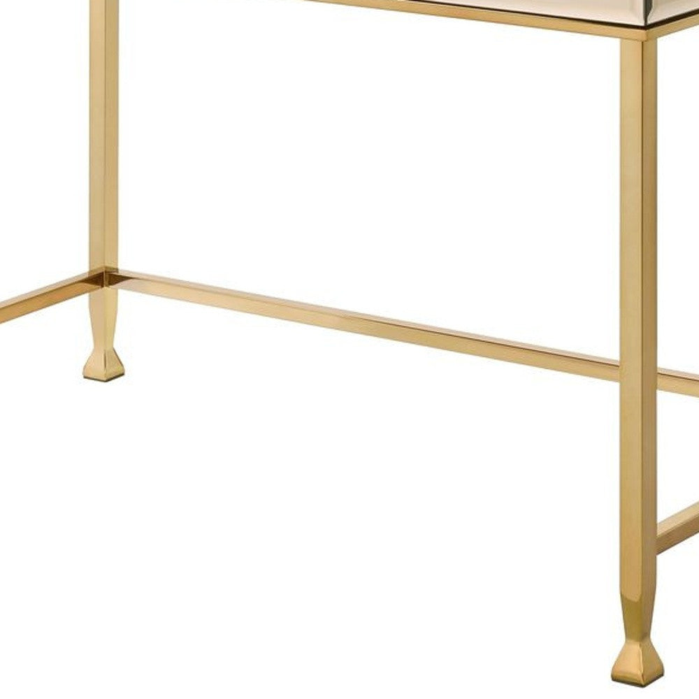 42" Champagne Mirrored Writing Desk