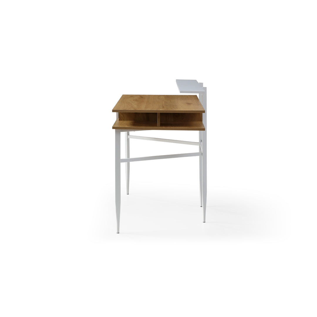 43" Natural and White Writing Desk