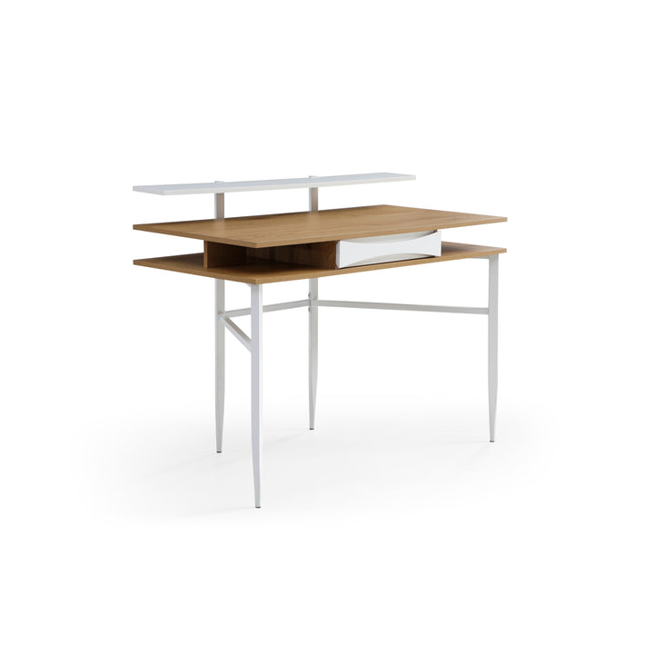 43" Natural and White Writing Desk