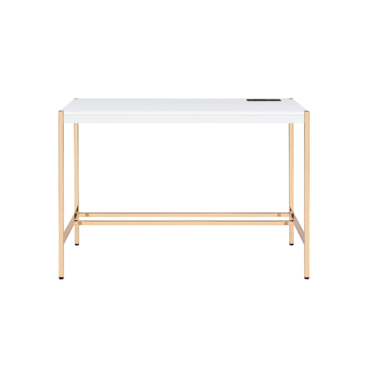 42" White and Gold Writing Desk