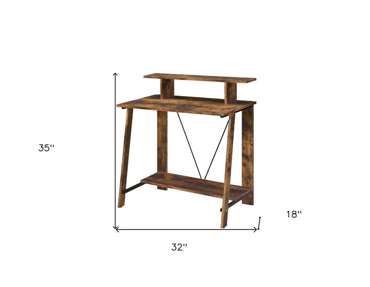 32" Brown Writing Desk