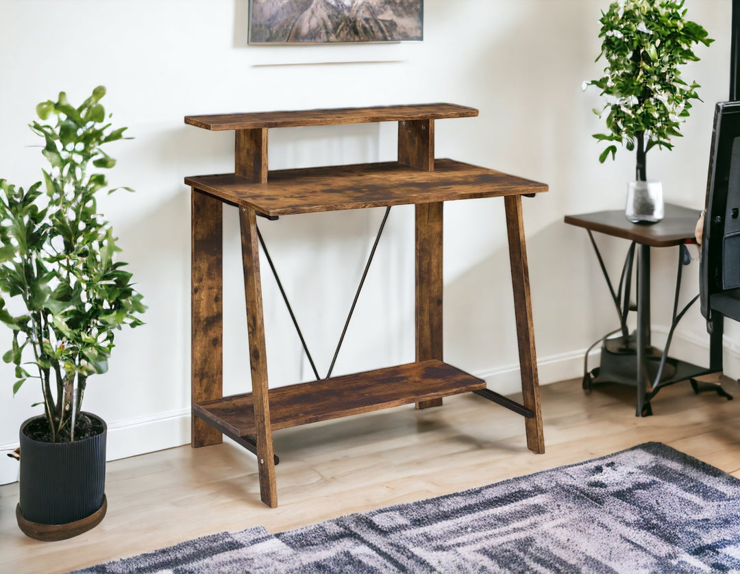 32" Brown Writing Desk