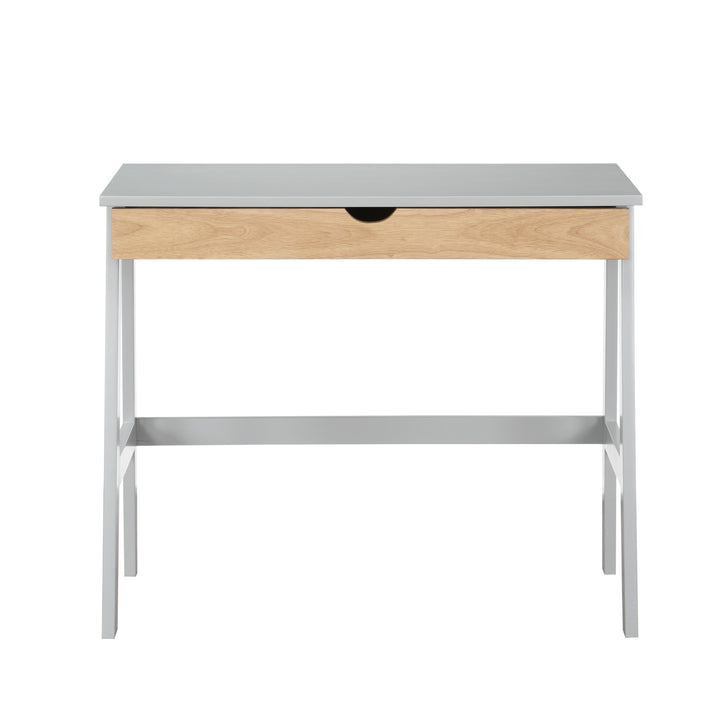 36" Gray and Natural Writing Desk