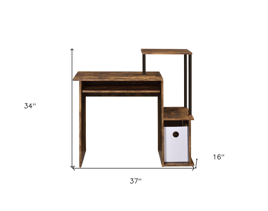 37" Brown and Black Computer Desk