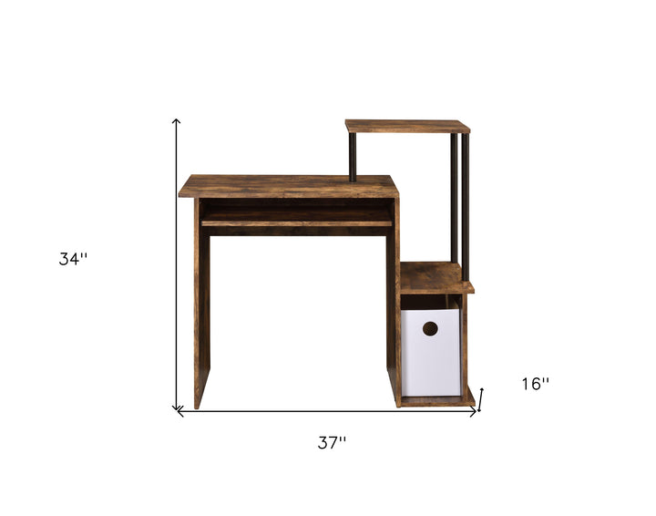 37" Brown and Black Computer Desk