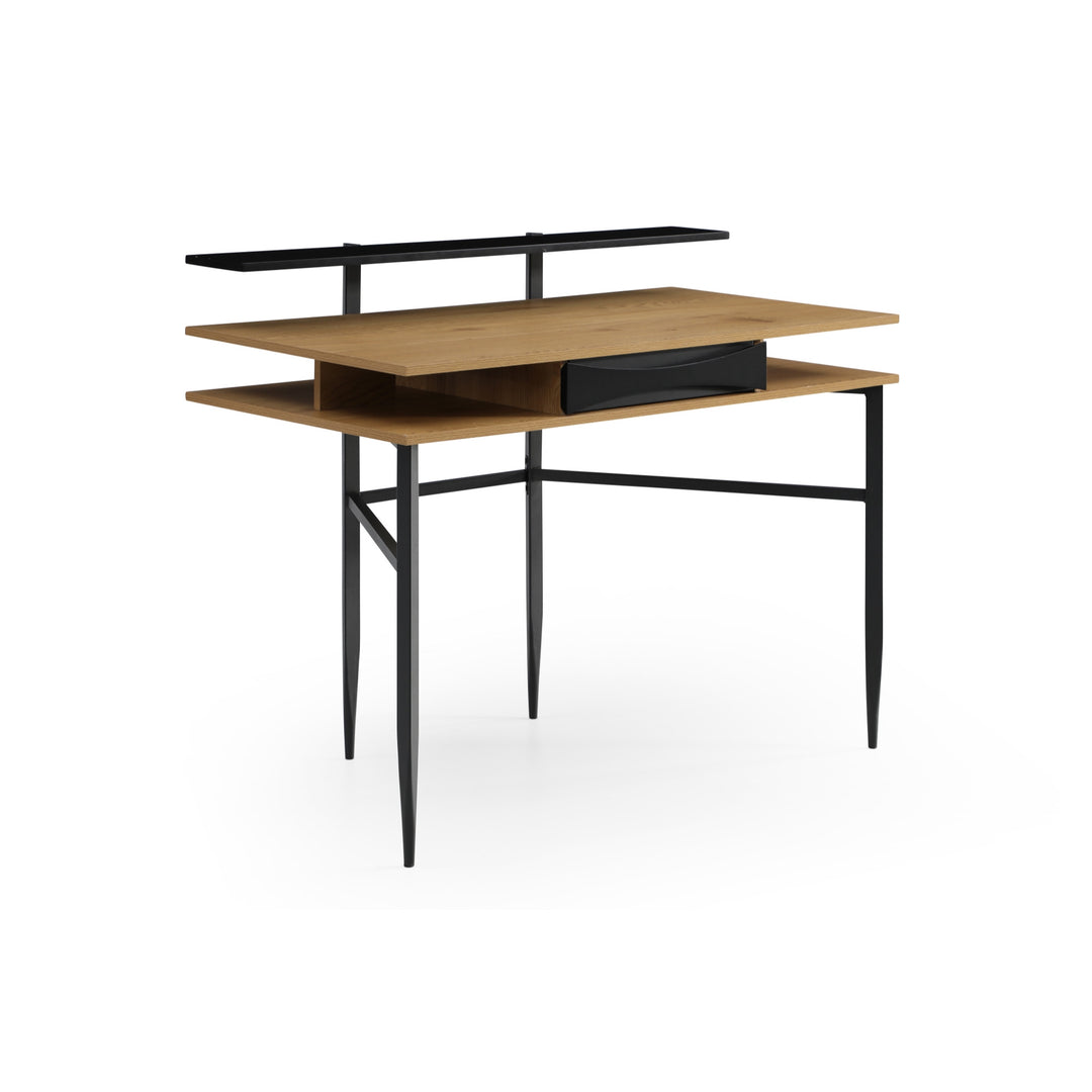 43" Natural and Black Writing Desk