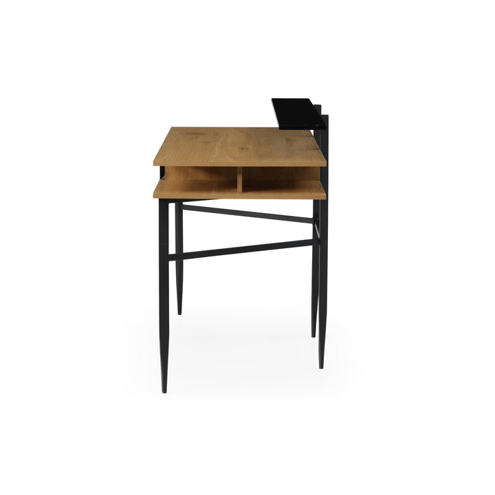 43" Natural and Black Writing Desk