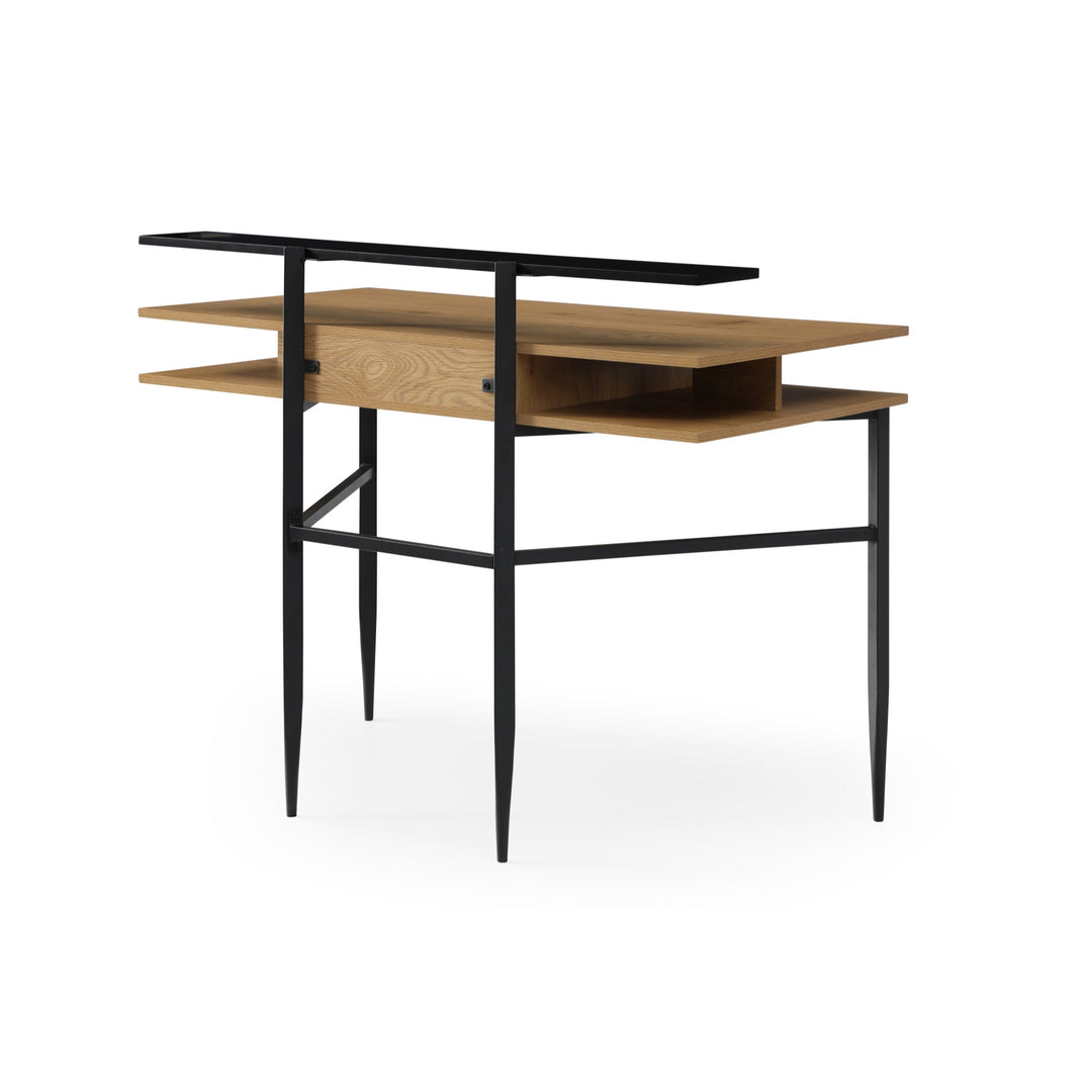 43" Natural and Black Writing Desk