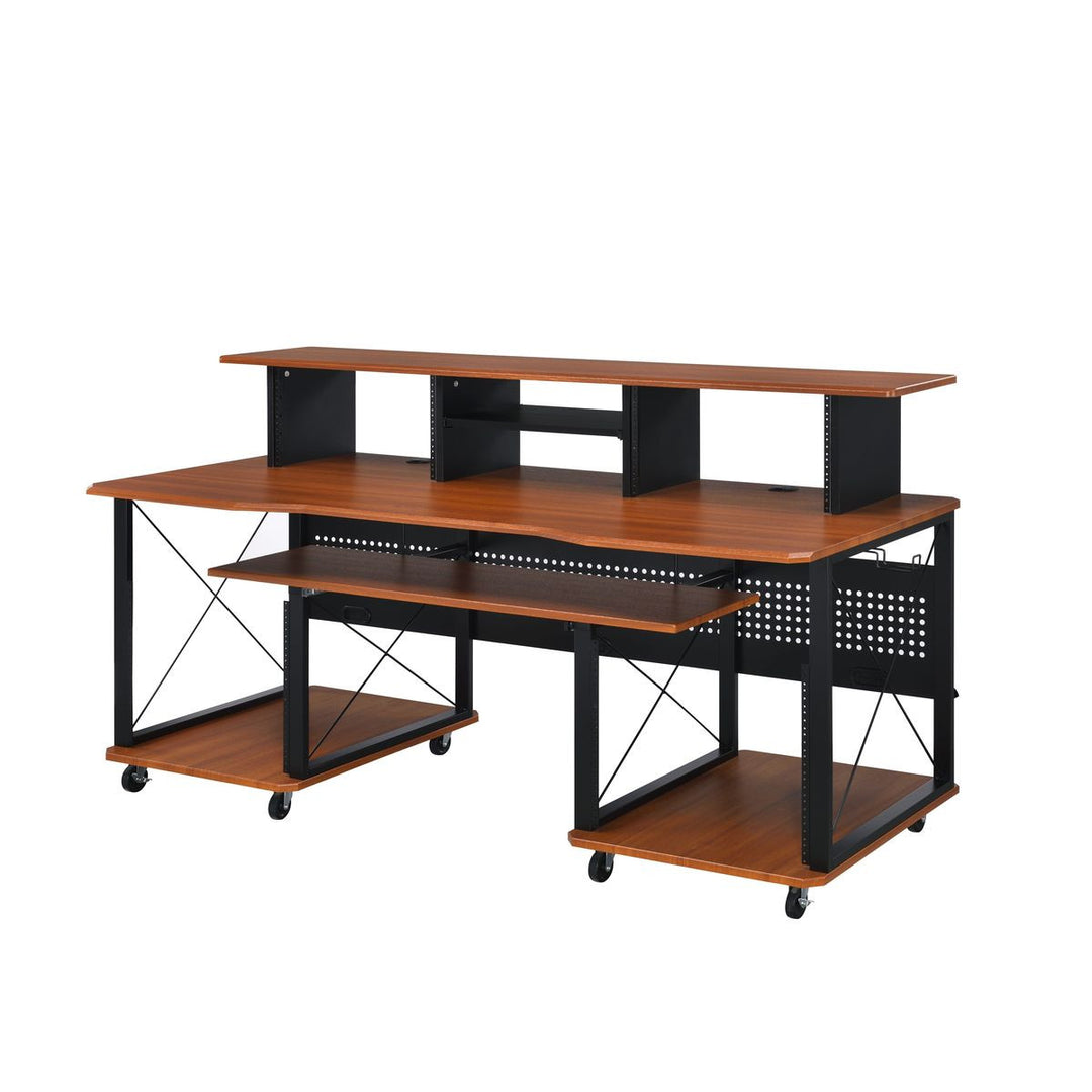 72" Brown and Black Computer Desk