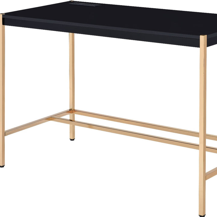 42" Black and Gold Writing Desk