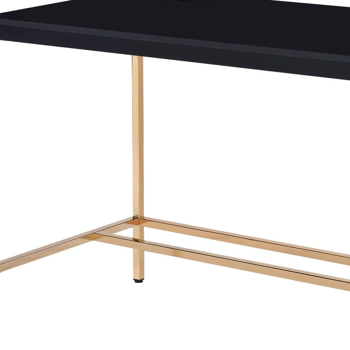 42" Black and Gold Writing Desk