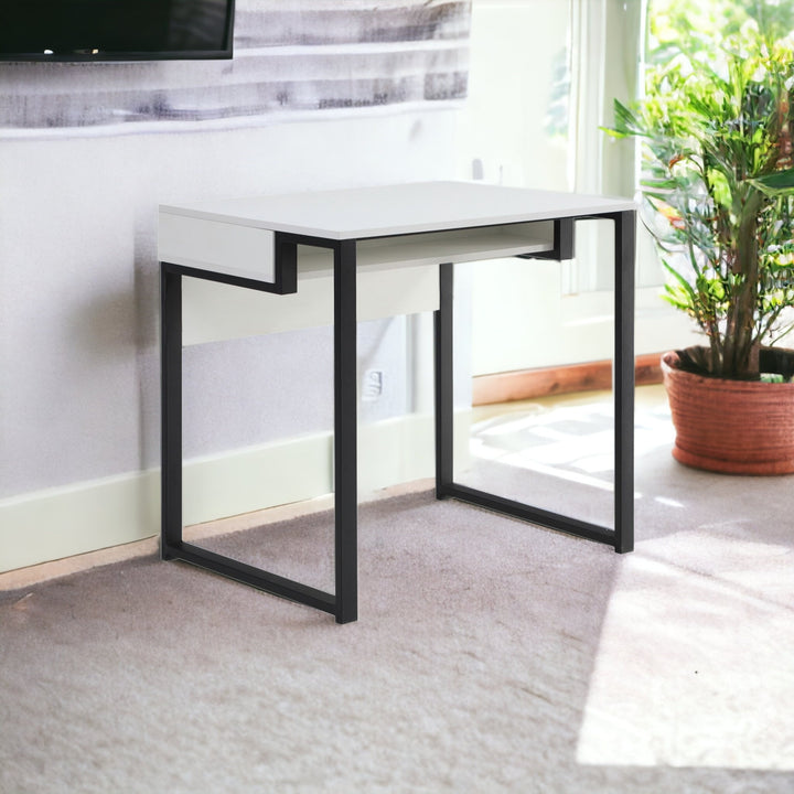 32" White and Black Writing Desk