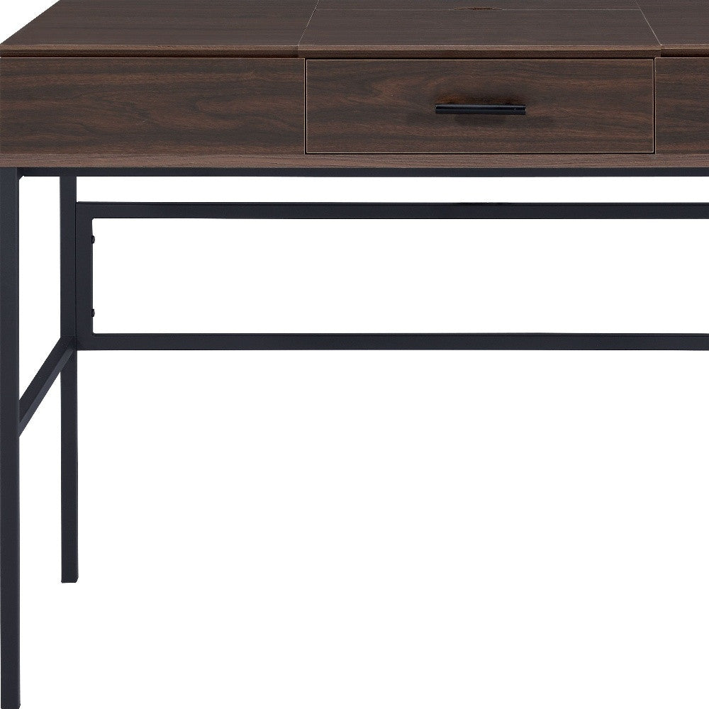 42" Brown and Black Writing Desk