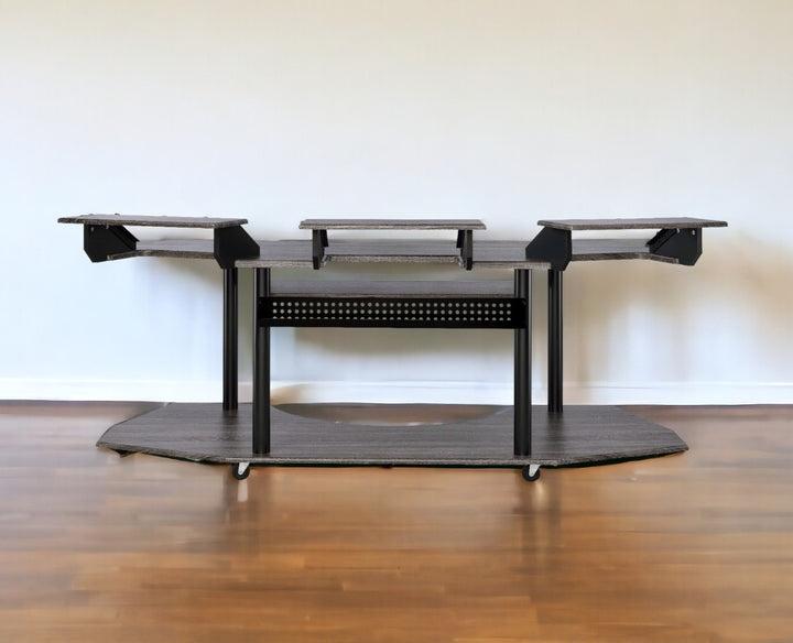 83" Black Unique Computer Desk