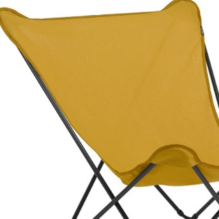 Yellow And Black Metal Folding Camping Chair