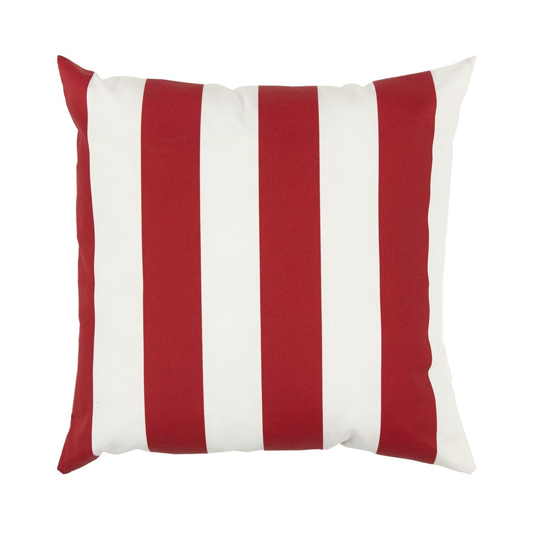 22" Red and White Striped Indoor Outdoor Throw Pillow Cover and Insert