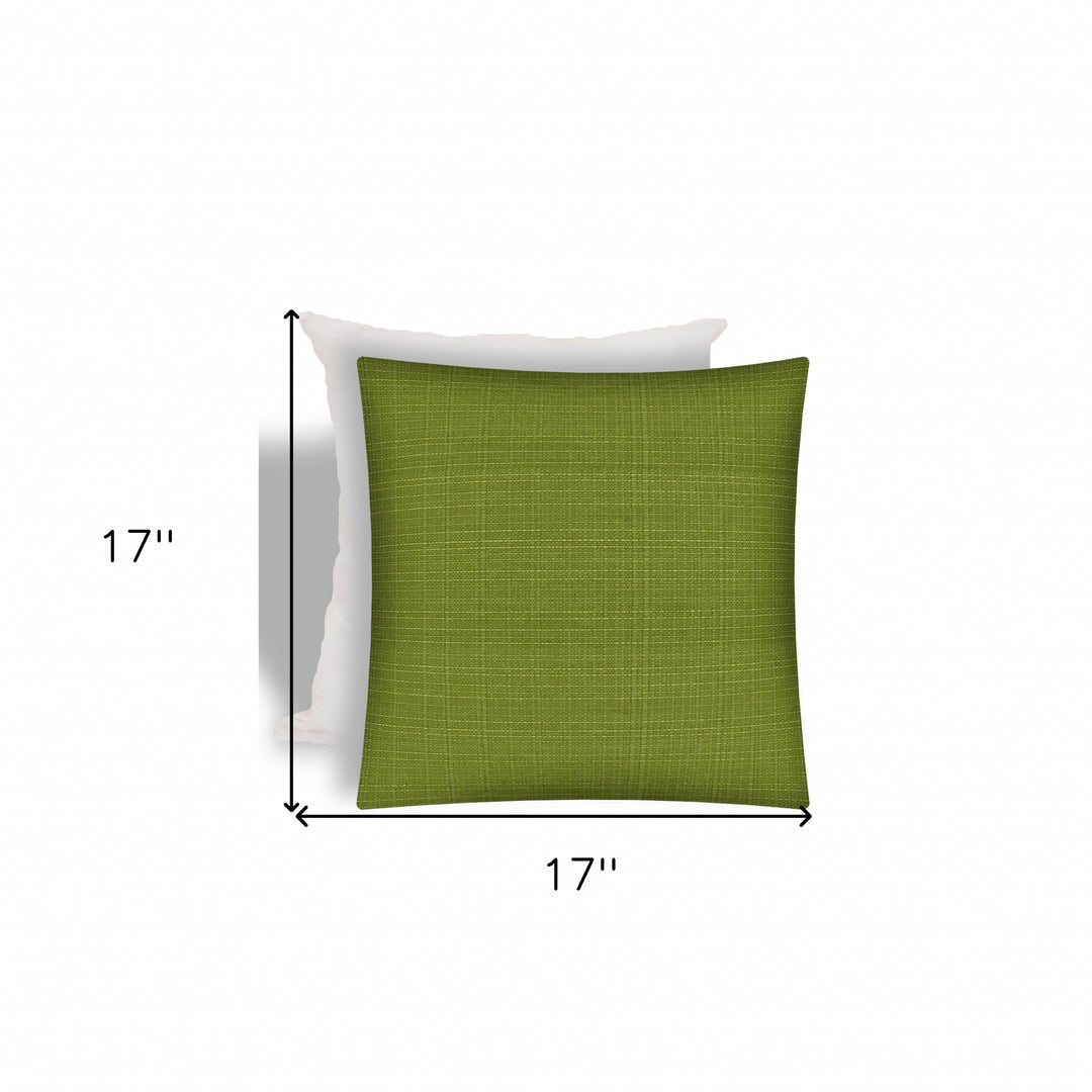 17" X 17" Kiwi Zippered Solid Color Throw Indoor Outdoor Pillow