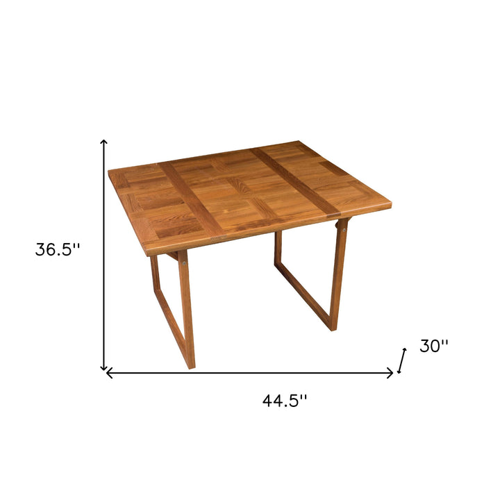 45" Brown Solid Wood Folding Outdoor Side Table