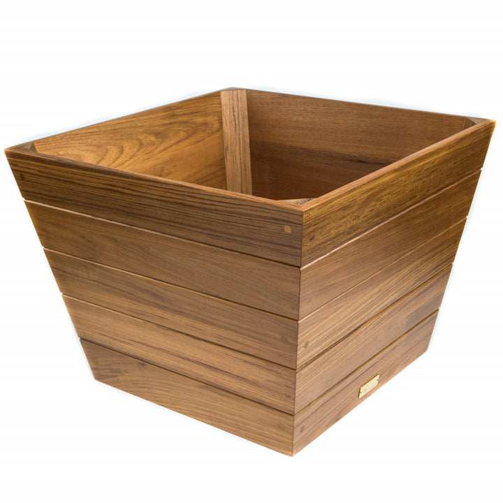 19" Brown Wood Indoor Outdoor Square Planter Box