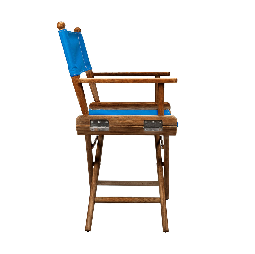 Blue And Brown Solid Wood Director Chair