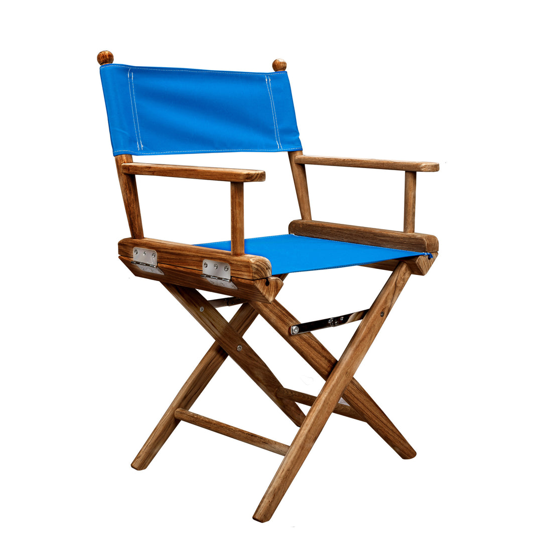 Blue And Brown Solid Wood Director Chair