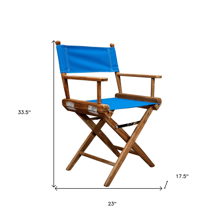 Blue And Brown Solid Wood Director Chair