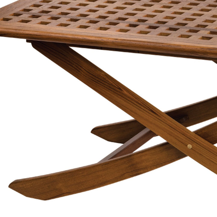 43" Brown Solid Wood Folding Outdoor Side Table