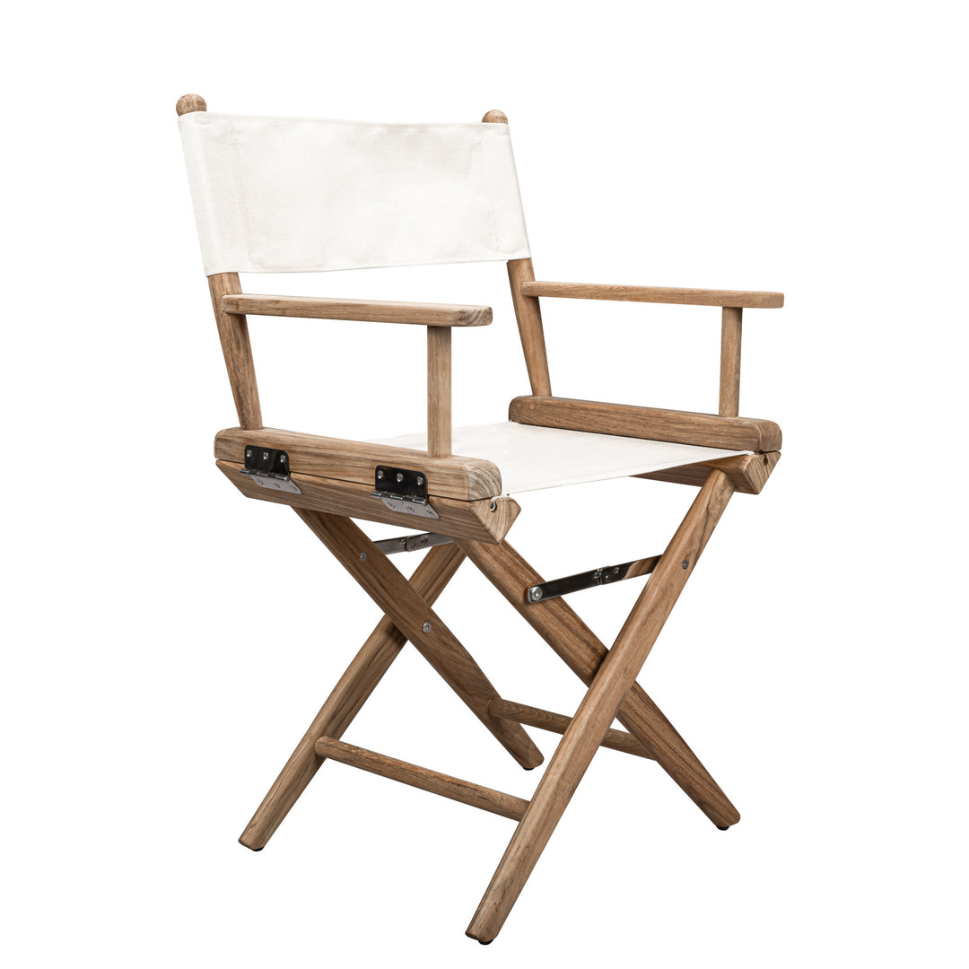 Brown and Ivory And Brown Solid Wood Director Chair