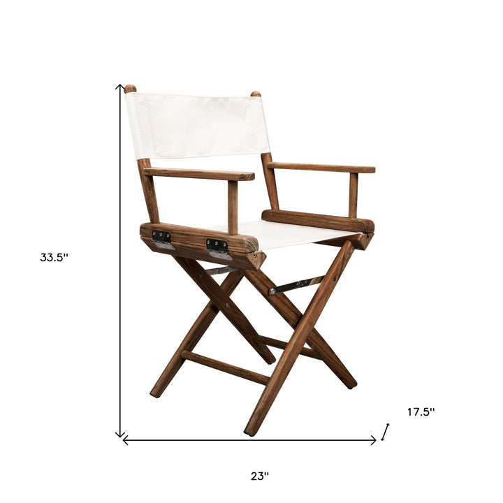 Brown and Ivory And Brown Solid Wood Director Chair