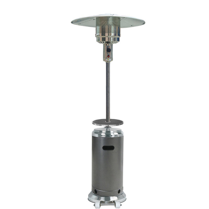 48000 BTU Silver Steel Propane Cylindrical Pole Standing Patio Heater