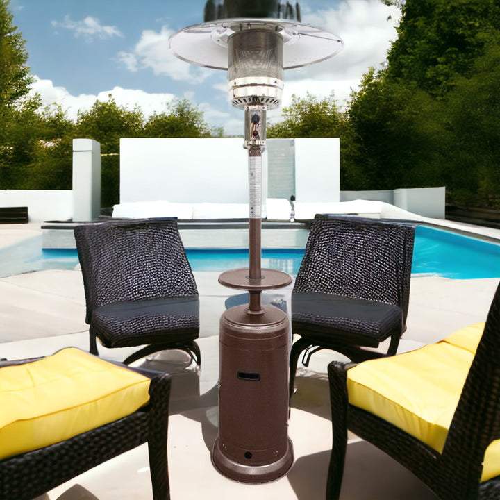 48000 BTU Bronze Steel Propane Cylindrical Pole Standing Patio Heater