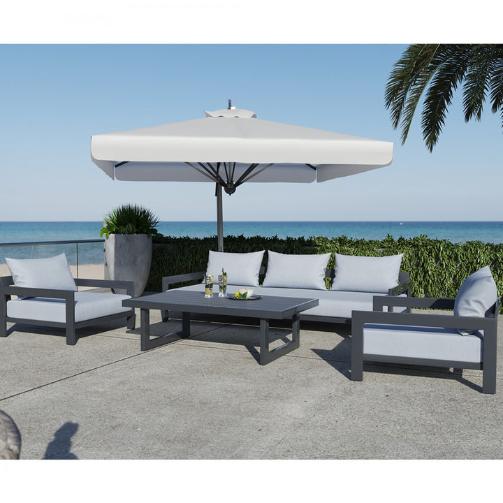 51" Gray Metal Outdoor Coffee Table