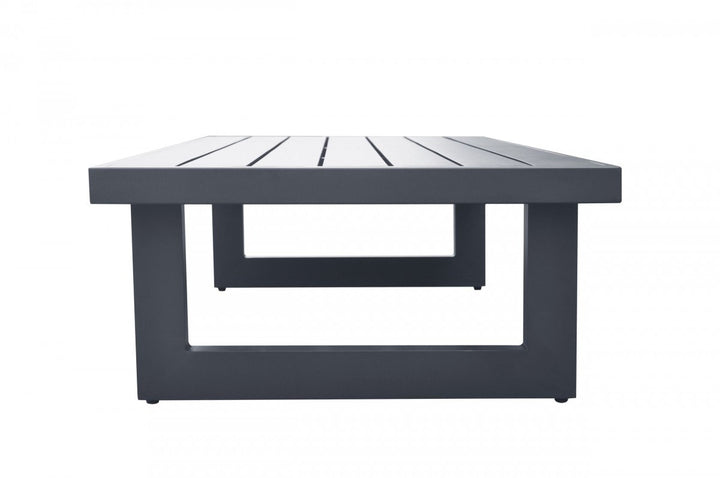 51" Gray Metal Outdoor Coffee Table