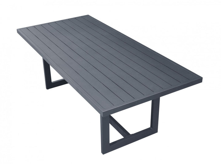 83" Gray Metal Outdoor Dining Table