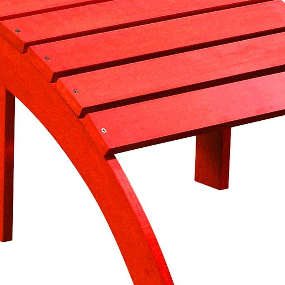 19" Red Indoor Outdoor Footstool Ottoman