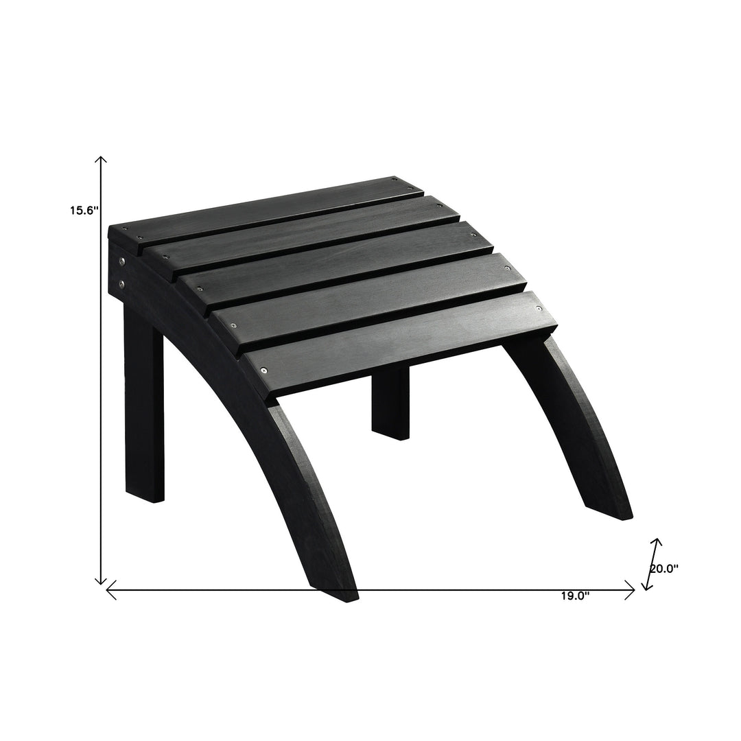 19" Black Indoor Outdoor Footstool Ottoman