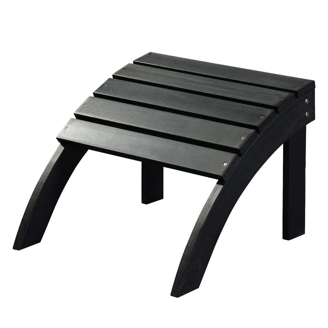 19" Black Indoor Outdoor Footstool Ottoman