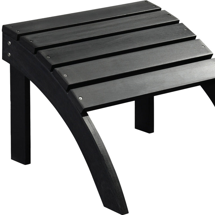 19" Black Indoor Outdoor Footstool Ottoman