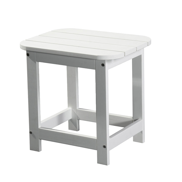 19" White Resin Outdoor Side Table