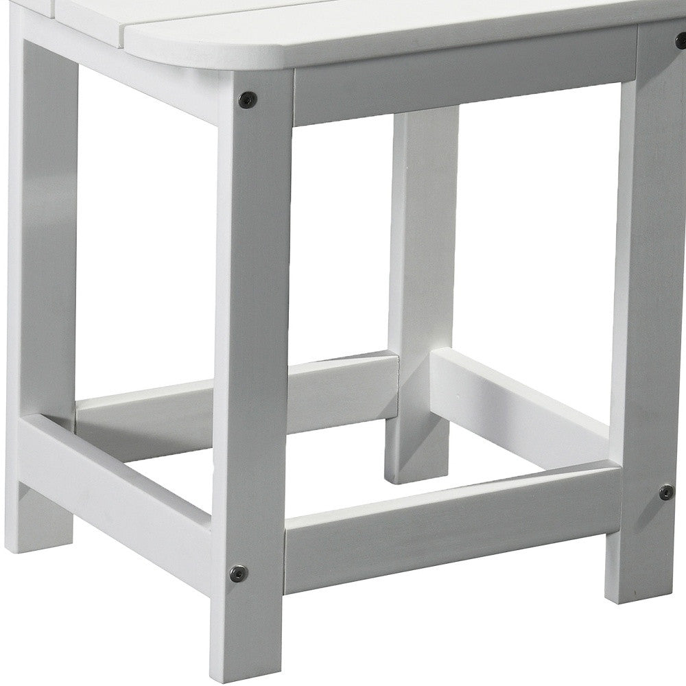 19" White Resin Outdoor Side Table