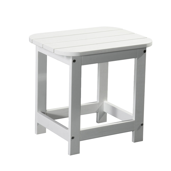 19" White Resin Outdoor Side Table