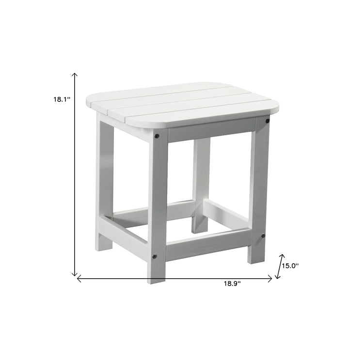 19" White Resin Outdoor Side Table